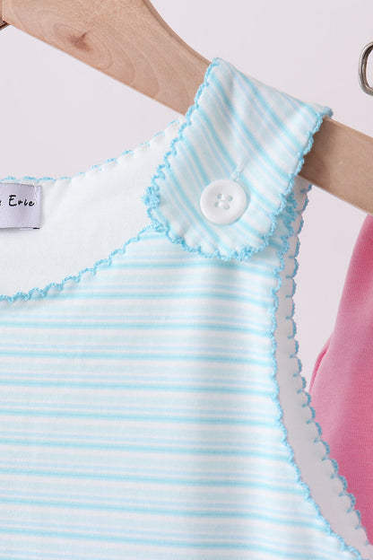 Blue sailboat applique bloomer set
