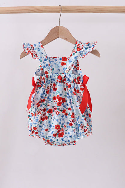 Red floral MAMA's Girl embroidery bubble